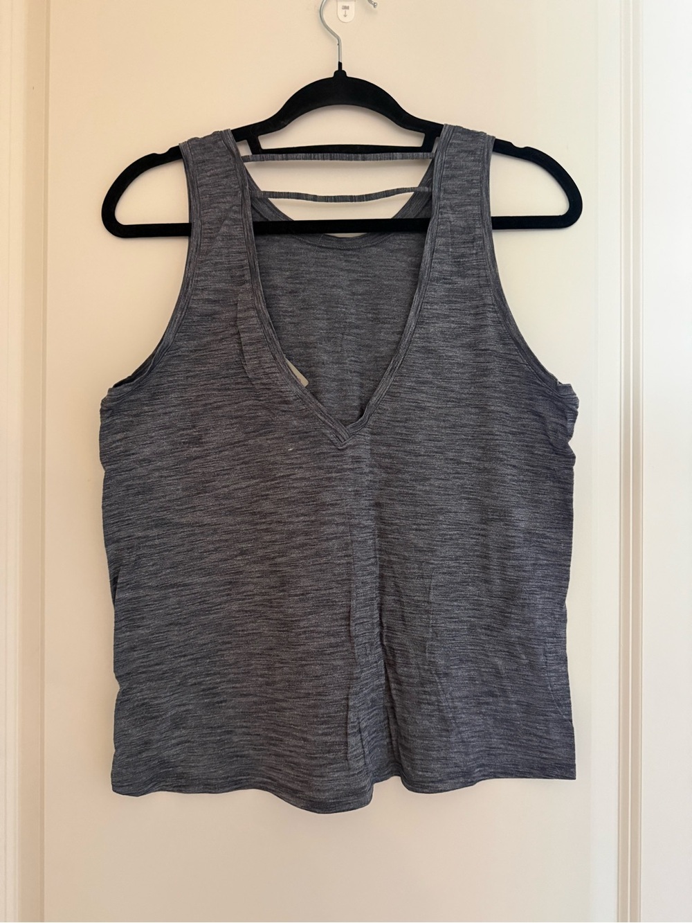 Athleta Gray Heather Strappy-Back Performance Tank - Picture 2 of 4